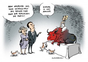 Karikatur Schwarwel Sonderstellungen Briten Missmut EU
