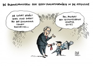 Karikatur Schwarwel Schavan Bildungsministerin Plagiatsvorwürfe