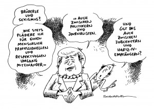 Merkel Brüderle Sexismus Karikatur Schwarwel