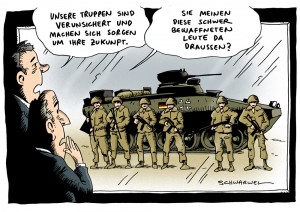 Bundeswehr Reform Karikatur von Schwarwel