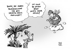 Dschungelcamp für Grimme-Preis nominiert Karikatur Schwarwel