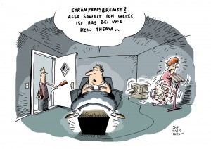 Strompreis bremse Karikatur Schwarwel