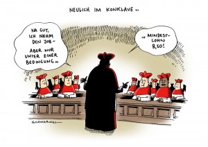 Wahl Pabst Mindestlohn Bundesrat Karikatur Schwarwel