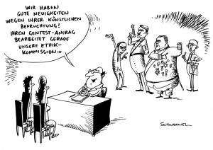 Gentest Embryonen Karikatur Schwarwel