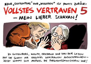 Merkel Schavan Karikatur Schwarwel Doktortitel