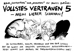 Merkel Schavan Karikatur Schwarwel Doktortitel