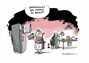 Pferdefleisch Skandal Deutschland Karikatur Schwarwel