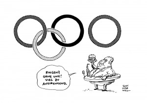 Ringen Olympia Karikatur Schwarwel