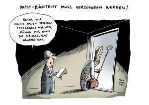 Mängelliste BER FLughafen Pabst Rücktritt Karikatur Schwarwel