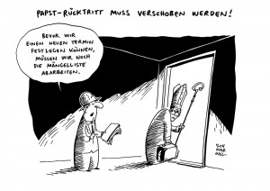 Mängelliste BER FLughafen Pabst Rücktritt Karikatur Schwarwel