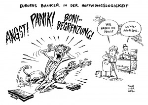 Obergrenze Banker Boni Karikatur Schwarwel