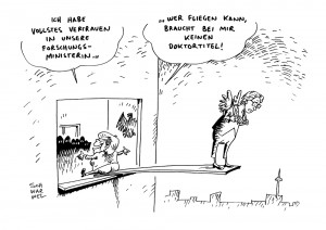 Merkel Schavan Doktorwürde Aberkennung Vertrauen Karikatur Schwarwel