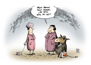 Skandal Schimmel Futter Karikatur Schwarwel