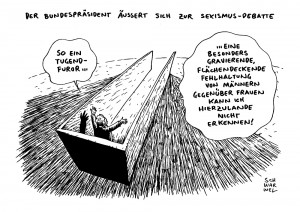 Sexismus Debatte Gauck Karikatur Schwarwe