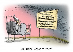 Agenda 2010 gescheitert soziale Gerechtigkeit Armut Reichtum Karikatur Schwarwel