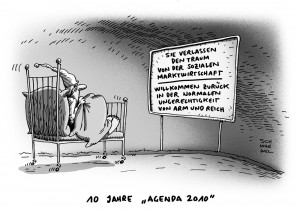 Agenda 2010 gescheitert soziale Gerechtigkeit Armut Reichtum Karikatur Schwarwel