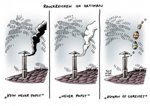 Papstwahl in Rom Vatikan Karikatur Schwarwel