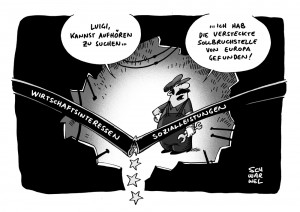 Elektronik Hersteller Defekt Sollbruchstelle Karikatur Schwarwel