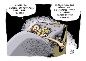 Zypern Spareinlagen Deutsche Merkel Karikatur Schwarwel