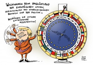 Merkel Zypern bankrott Karikatur schwarwel