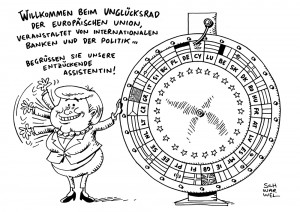 Merkel Zypern bankrott Karikatur schwarwel
