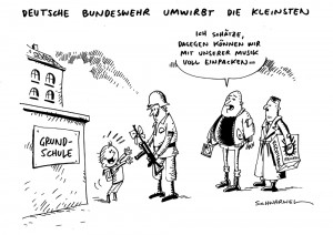 Bundeswehr Rekrutensuche Panne Kinder Karikatur Schwarwel