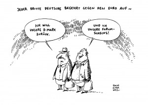 Euro Krise Einkommen D Mark zurück Karikatur Schwarwel