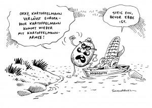 Gen Saatgut Hersteller Monsanto Europa Karikatur Schwarwel