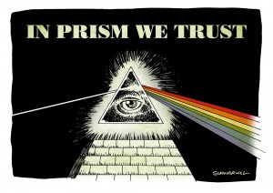 US-Überwachungsprogramm Prism offenbar mehr Staaten Zugriff auf Daten Karikatur Schwarwel