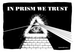 US-Überwachungsprogramm Prism offenbar mehr Staaten Zugriff auf Daten Karikatur Schwarwel