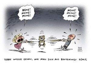 Rede Beutekunst Absage eklat Russland Merkel Karikatur schwarwel