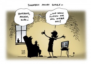 Whistleblower Snowden Flucht US Regierung Karikatur Schwarwel