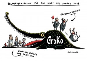 GroKo zum Wort des Jahres gekürt Karikatur Schwarwel