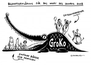 GroKo zum Wort des Jahres gekürt Karikatur Schwarwel