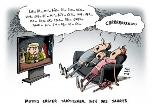 Neujahrsansprache der Bundeskanzlerin Merkel - Karikatur Schwarwel