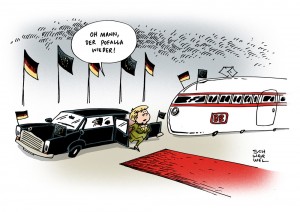 Pofalla: Kritik an Wechsel des Kanzleramtschefs zur Bahn Karikatur Schwarwel
