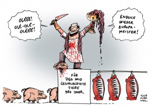 Fleischatlas 2014: Deutsche schlachten pro Jahr 750 Millionen Tiere