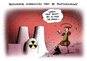 Atomausstieg: Fehlende Rechtsgrundlage laut Bundesverfassungsgericht Karikatur Schwarwel