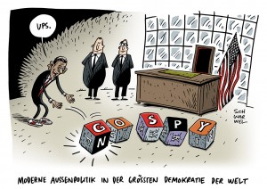 No-Spy-Abkommen: USA wollen weiter abhören Karikatur Schwarwel