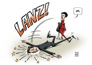Lanz: Wagenknecht-Interview wird zum Bumerang - Karikatur Schwarwel
