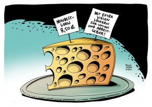 Mindestlohn: Union will zwei Millionen Menschen ausschließen - Karikatur Schwarwel