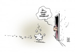 Minister Friedrich: Rücktritt wegen Fall Edathy - Karikatur Schwarwel