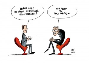 Sarrazin: Neues Buch beklagt mangelnde Meinungsfreiheit vor allem an eigenem Beispiel - Karikatur Schwarwel