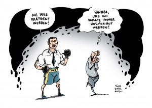 Ukraine: Ex-Boxer Vitali Klitschko will an die Staatsspitze - Karikatur Schwarwel