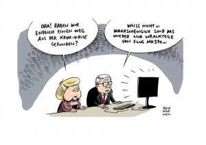 Krim-Krise: Steinmeier sieht wieder den Weg der Diplomatie - Karikatur Schwarwel