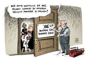 Krim-Krise: Altkanzler Schmidt befindet G7-Sanktionen gegen Russland für dummes Zeug - Karikatur Schwarwel