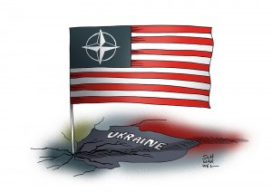 Ukraine: NATO-Bündnis und USA - Karikatur Schwarwel