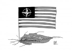 Ukraine: NATO-Bündnis und USA - Karikatur Schwarwel