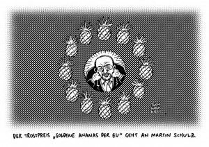 Trostpreis für Martin Schulz: EU-Parlamentspräsident wiedergewählt - Karikatur Schwarwel