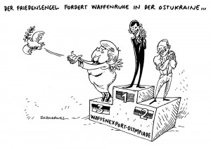 Flugzeugabsturz über Ostukraine: Für Untersuchung fordert Merkel einen Waffenstillstand - Karikatur Schwarwel